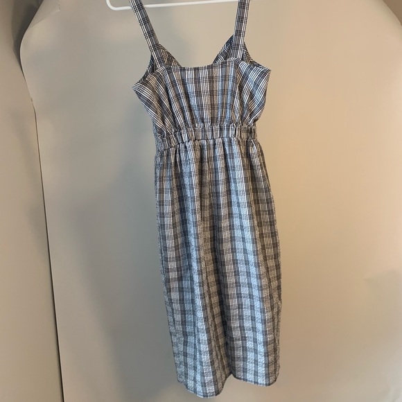 Checkered summer midi cotton dress - Picture 4 of 6
